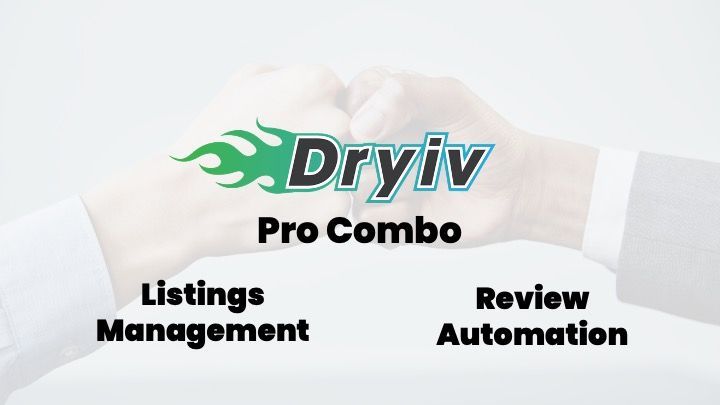 A logo for dryiv pro combo listings management review automation