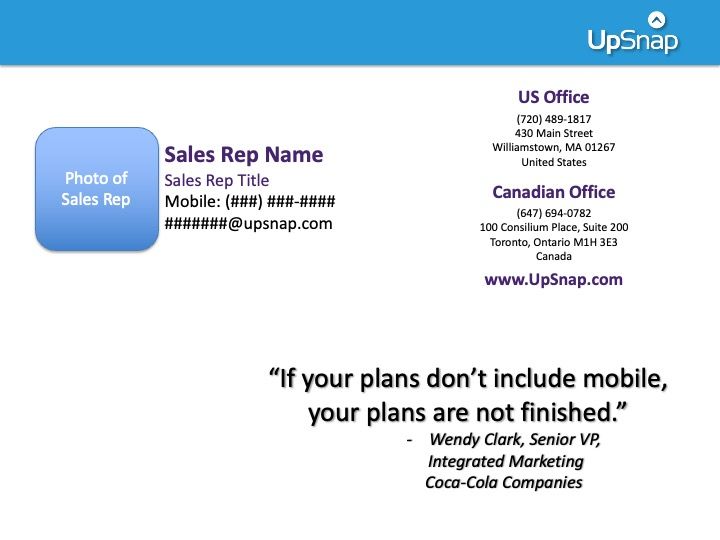 A business card that says if your plans do n't include mobile your plans are not finished