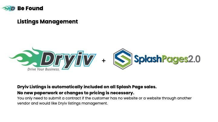 A logo for dryiv and splashpages 2.0 is on a white background.