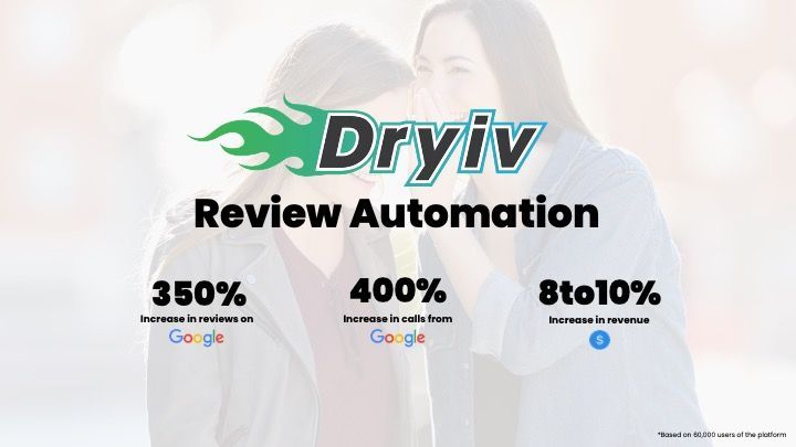 A couple of women standing next to each other with the words dryiv review automation on the bottom.