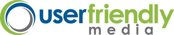 A logo for a company called user friendly media