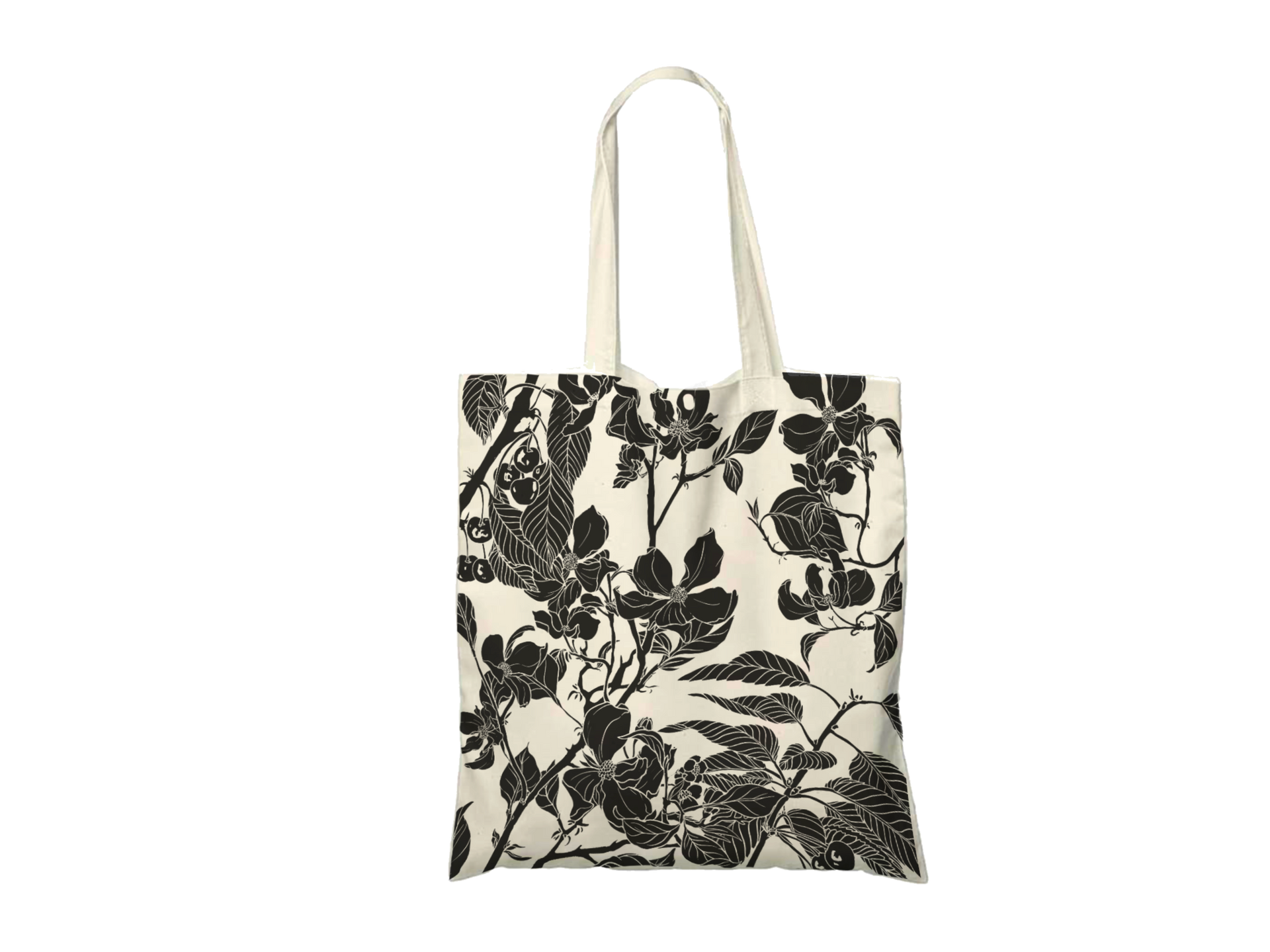 Black Cherry Screen-printed Tote