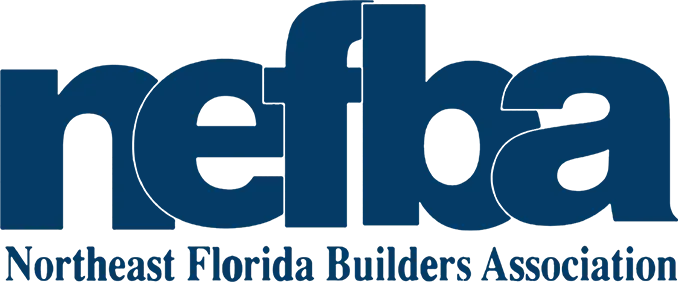 Northeast Florida Builders Association logo in navy blue and white