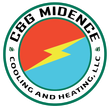 L&G Midencir Cooling and Heating logo with red, blue, and yellow lightning bolt in a circular badge