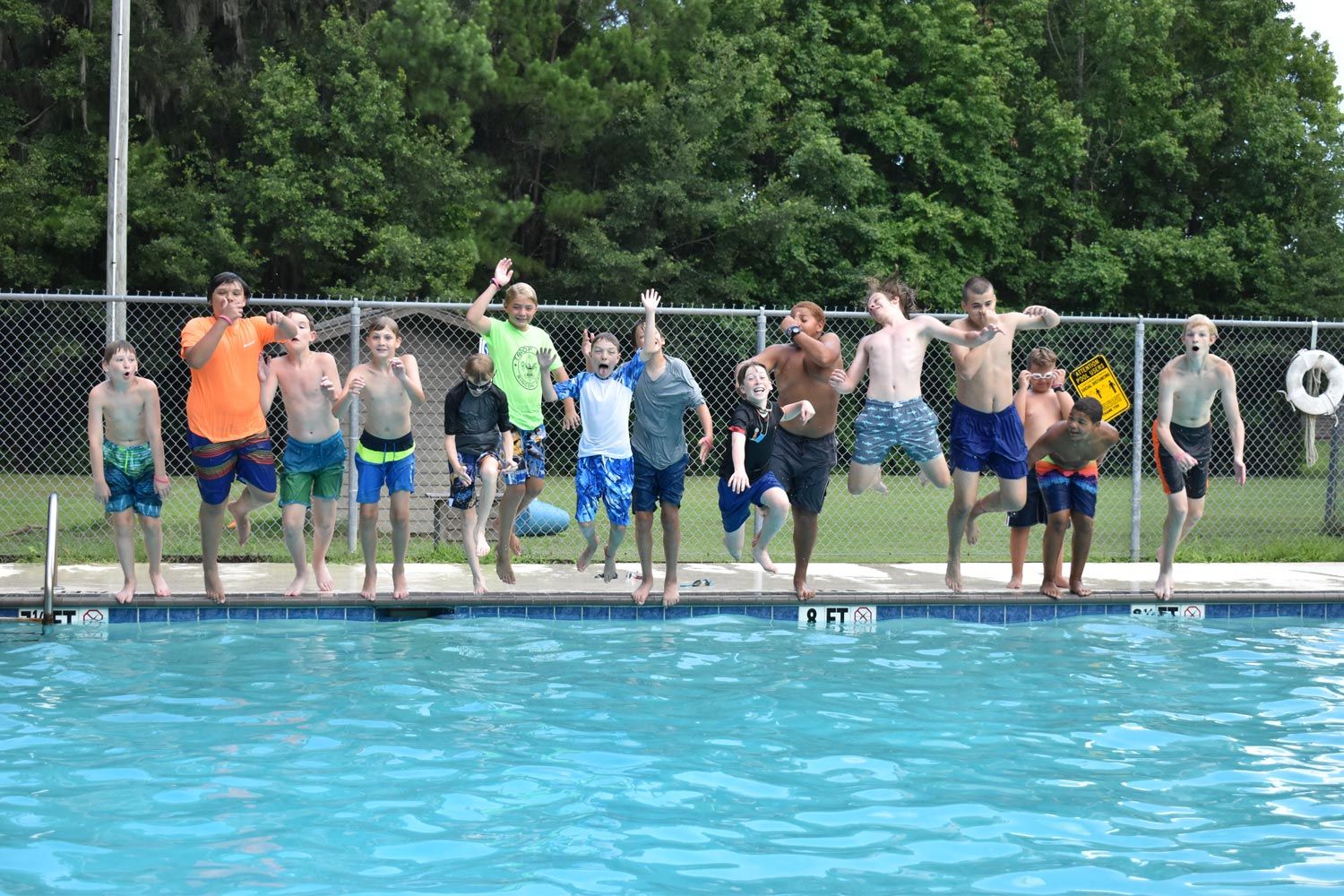 Jumping On Pool — Wadmalaw, SC — Camp Ho No Wah