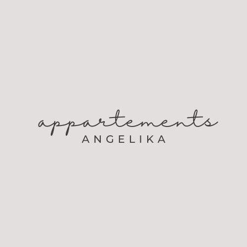 Appartementes Angelika-Logo in schwarzer Schreibschrift auf hellbeigem Hintergrund