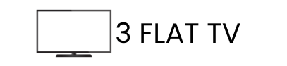 Flachbildfernseher-Symbol mit dem Text „3 FLAT TV“