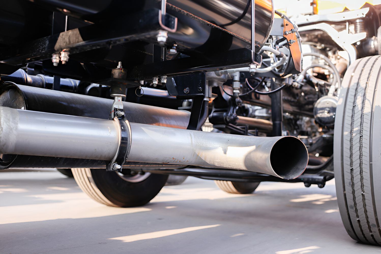 A Close Up of the Exhaust Pipe of a Truck — K & T Ballina Mechanical In Ballina, NSW