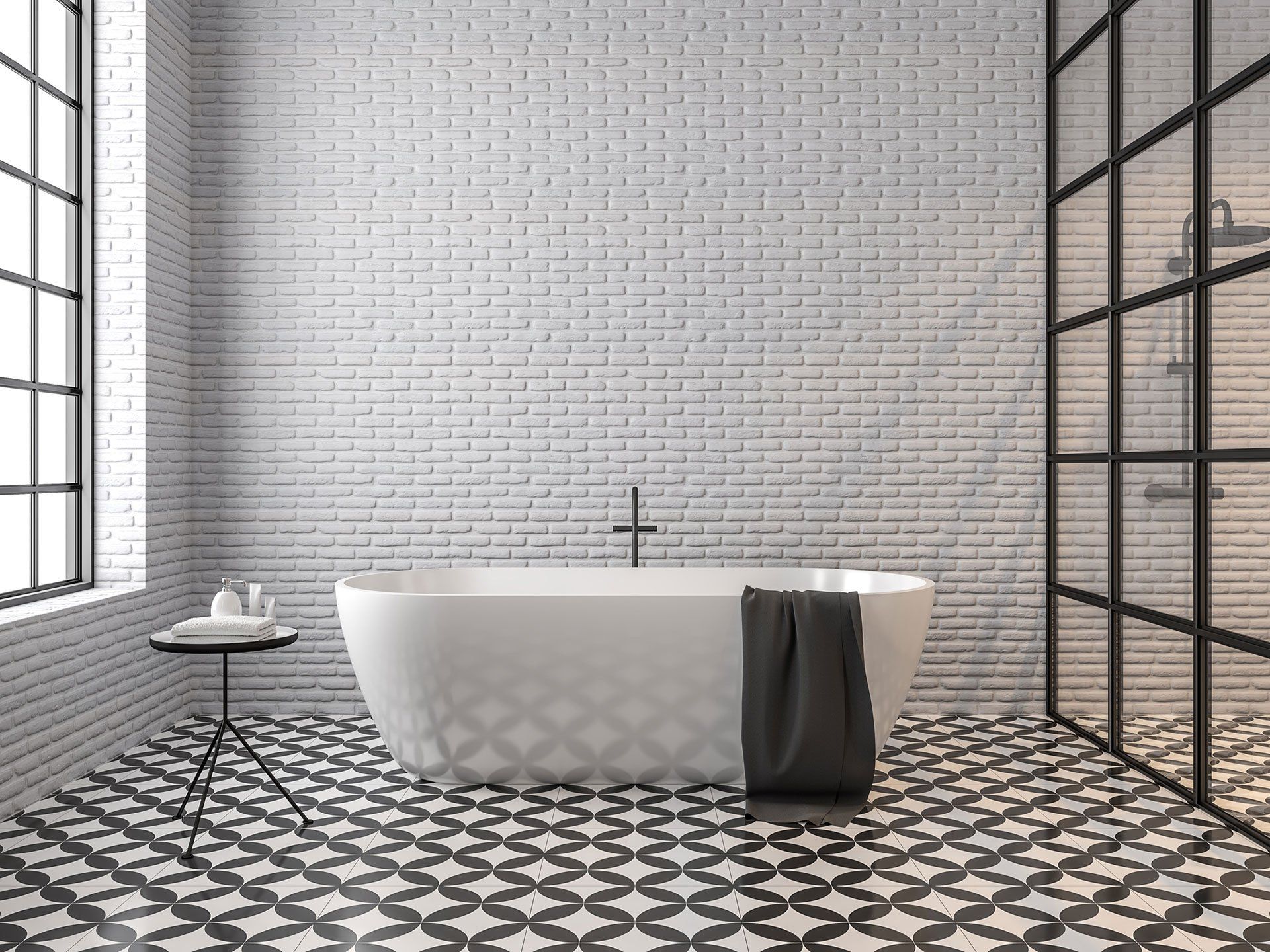 Scandinavian loft style bathroom