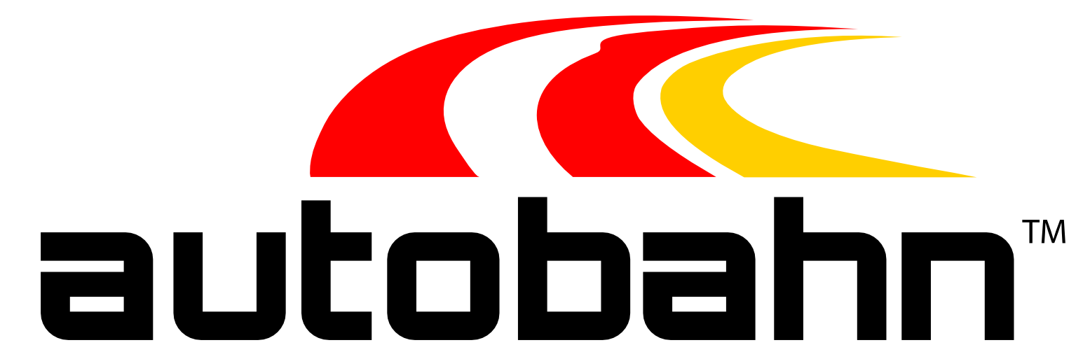 Autobahn logo with three curved stripes in red, white, and yellow over the word