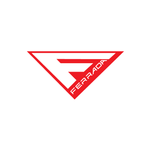 A red triangle with the letter Ferrada ferrada logo on it