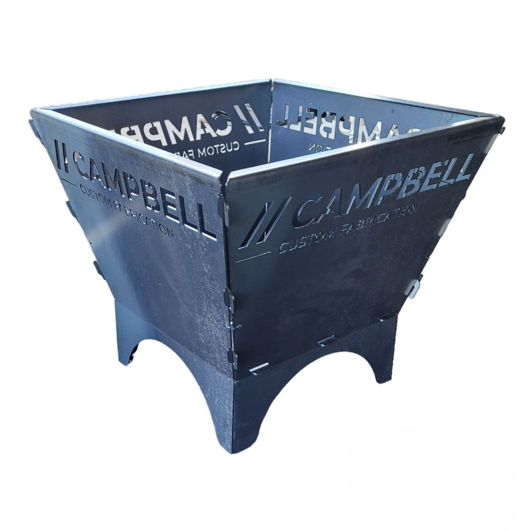 A fire pit with the name campbell written on it — Bigdog Welding and Fabrication Pty Ltd In Currajong, QLD