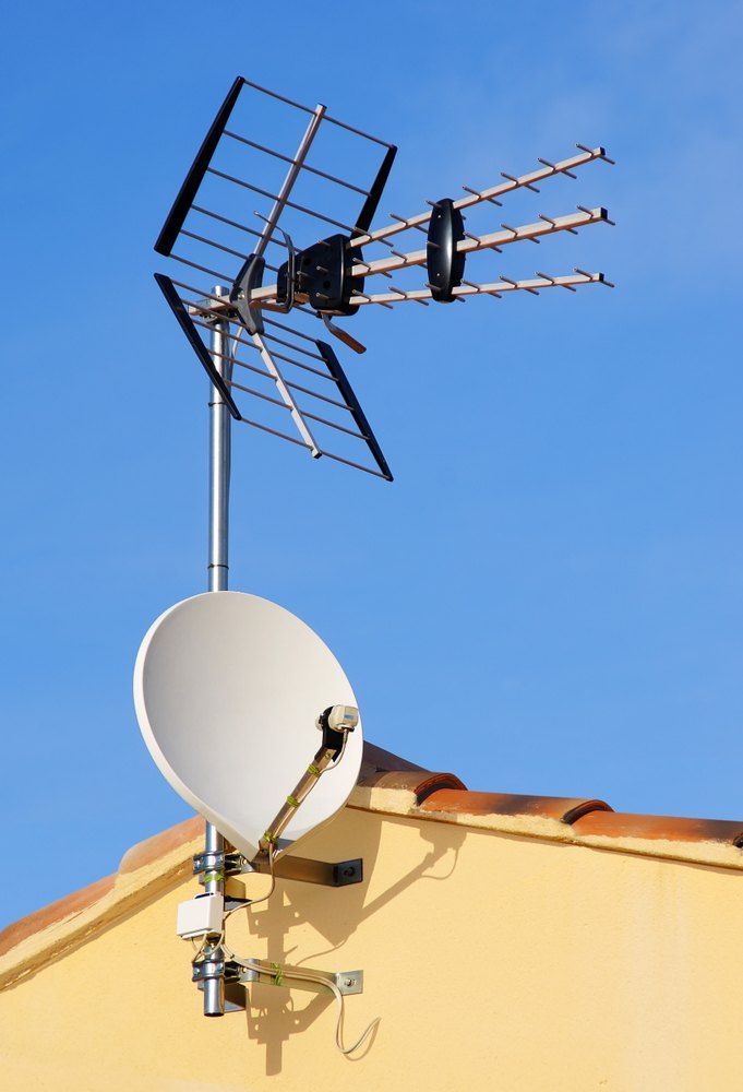 A Satellite Dish on top of roof — Brightway Electrical in Lismore, NSW