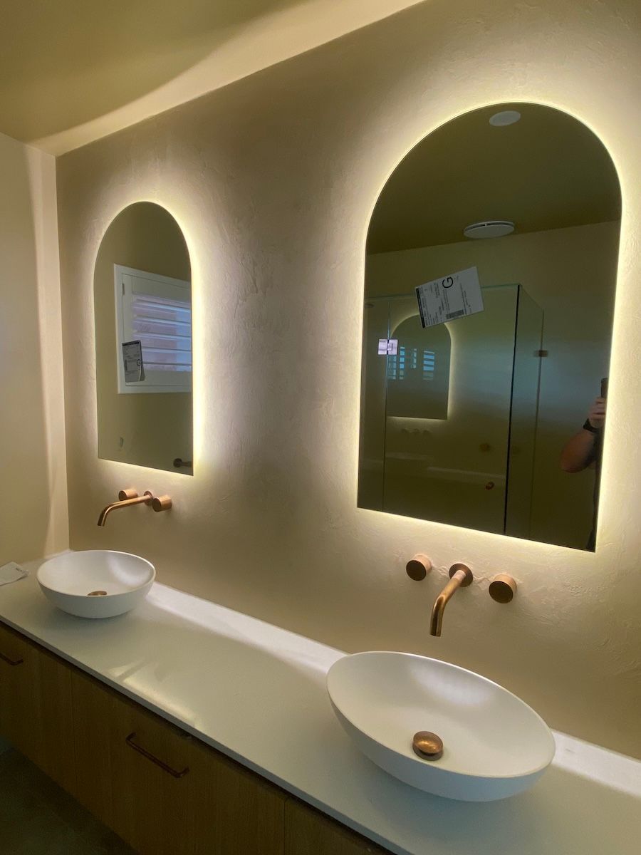 A Renovated Bathroom with Backlighting — Brightway Electrical in Mullumbimby, NSW
