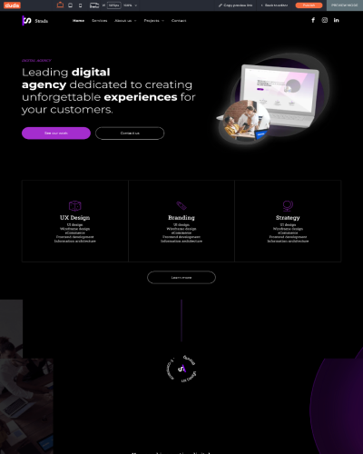 A landing page that says build a landing page that converts