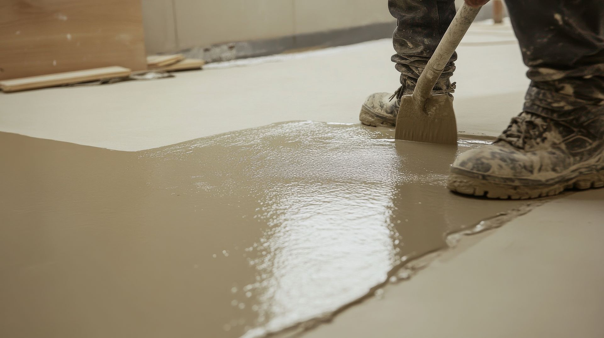 MAN SCREEDING FLOOR