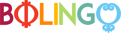 Bolingo logo, colorful text with stylized