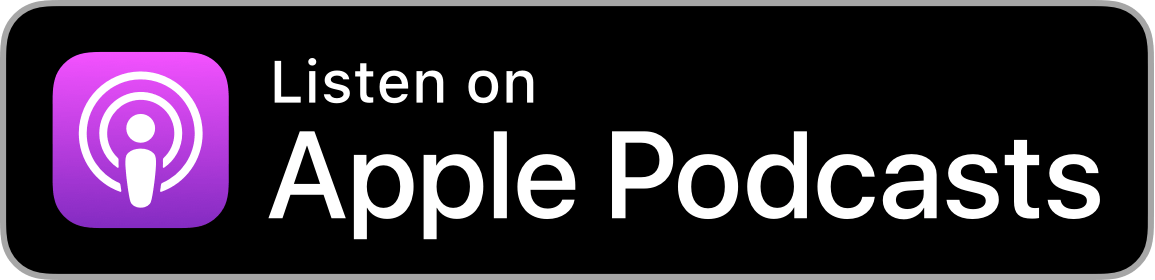 A button that says listen on apple podcasts on a white background.