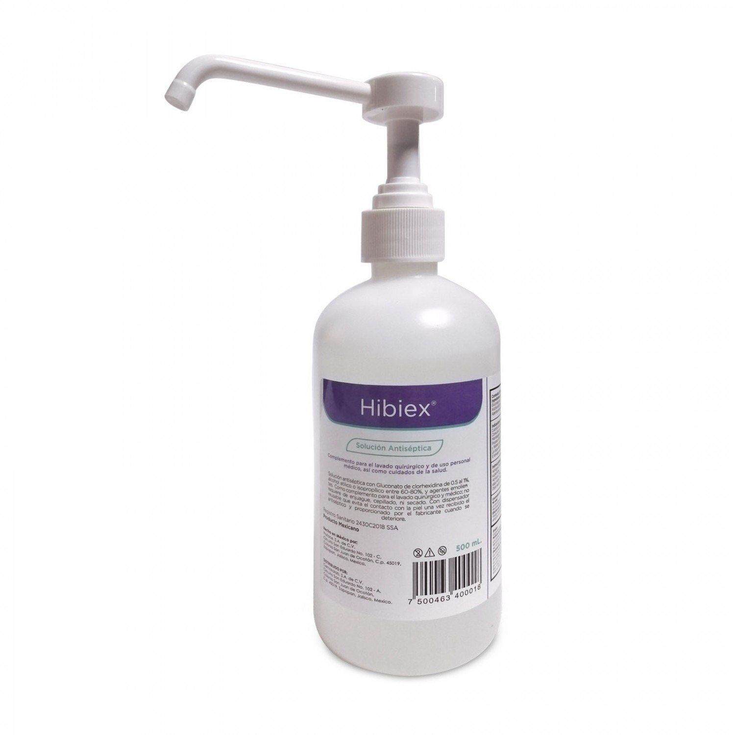 Solución antiséptica 500 ml c/clorhexidina Hibiex