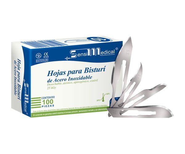 Hojas para bisturí de acero inoxidable No. 10-24