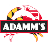 Adamm's Deli logo in bold white text on a black banner over a graphic of a crab with the Maryland flag colors inside