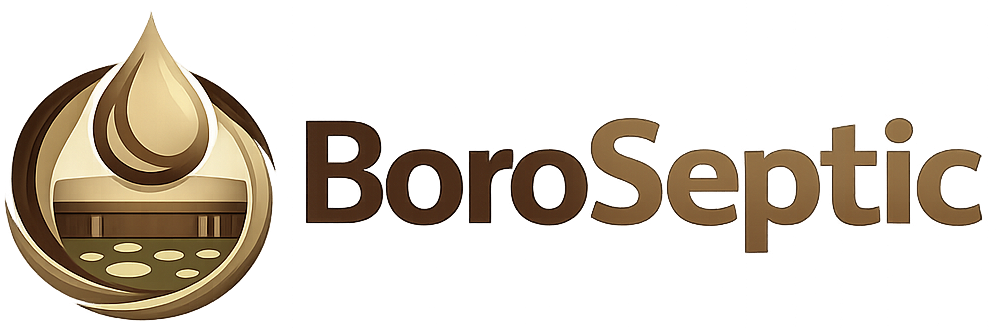 BoroSeptic logo with brown droplet icon and bold brown text on a white background