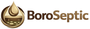 BoroSeptic logo with brown droplet icon and bold brown text on a white background