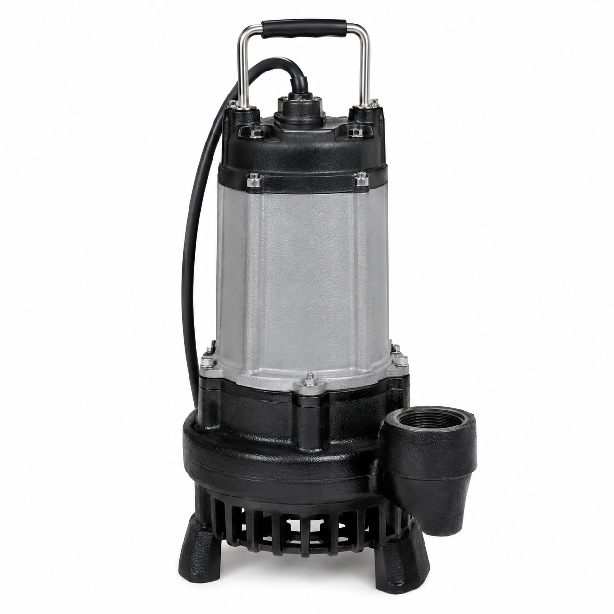 Commercial sump pump on a white background.