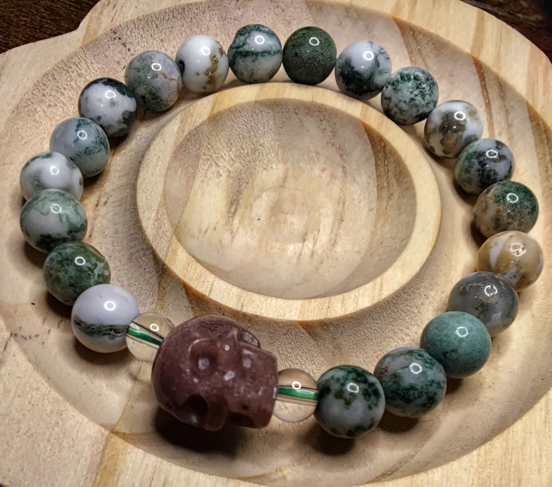 Tree Agate with Ocean Jasper Skull