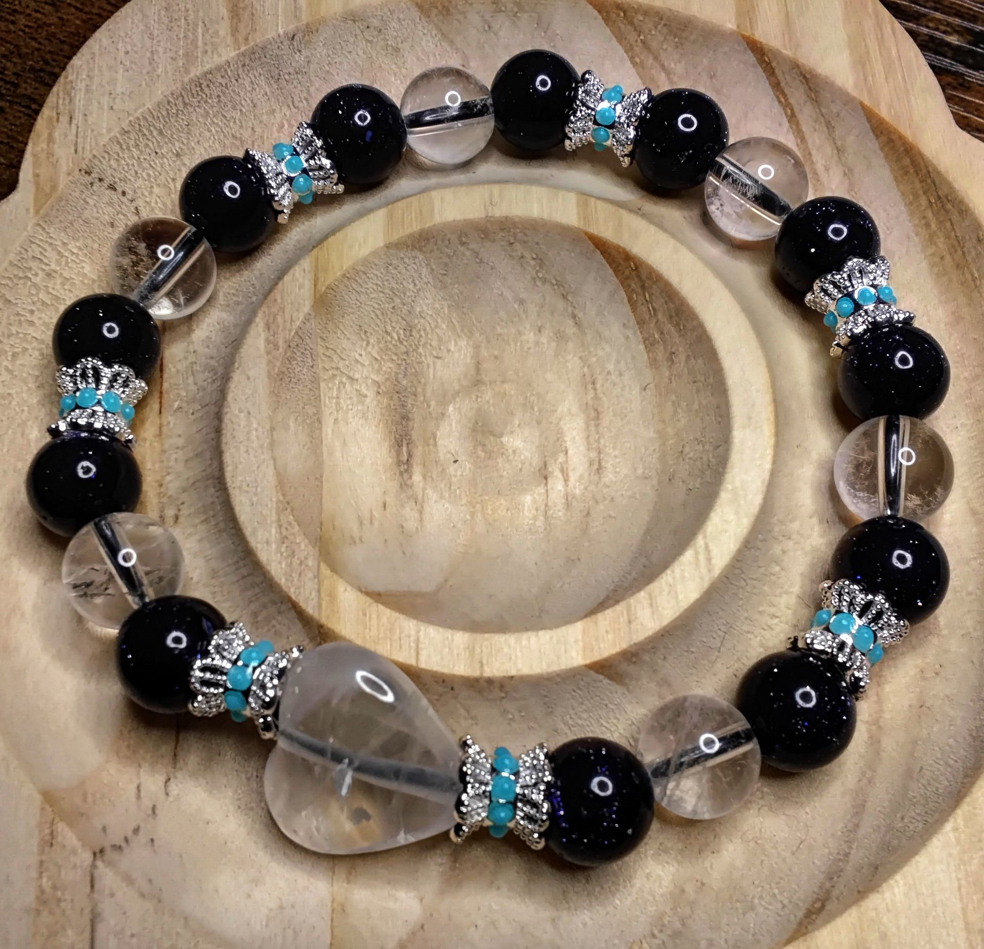 Clear Quartz and Blue Sandstone