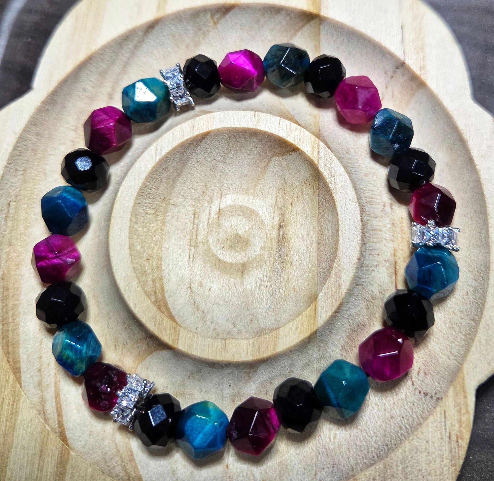 Pink and Blue Tiger's Eye Facet