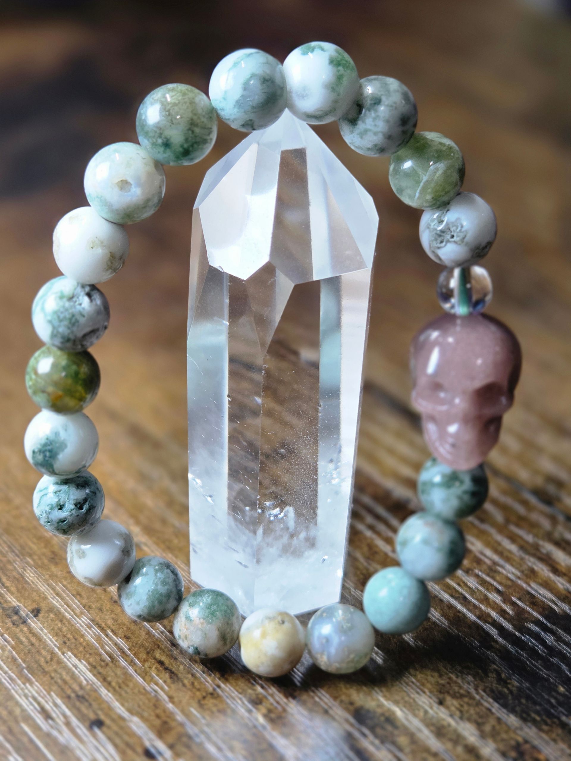 Tree Agate with Ocean Jasper Skull