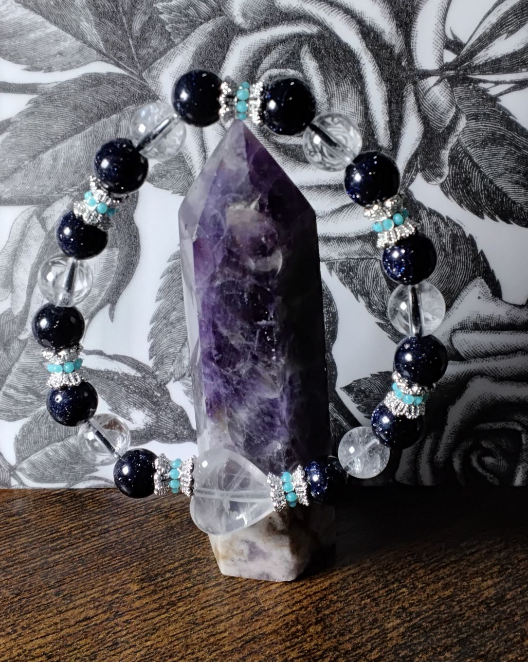 Clear Quartz and Blue Sandstone