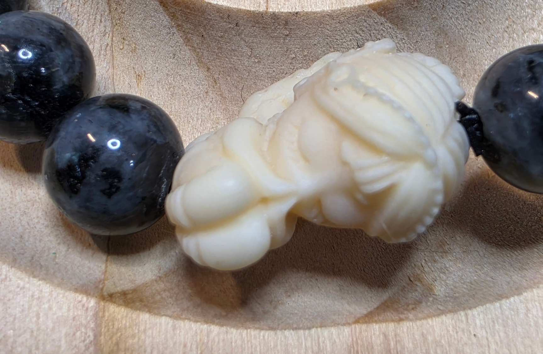 Black Moonstone with Fox Fairy
