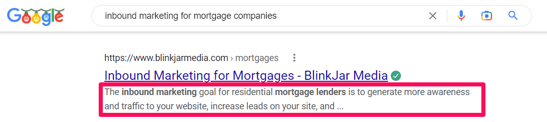 meta description example