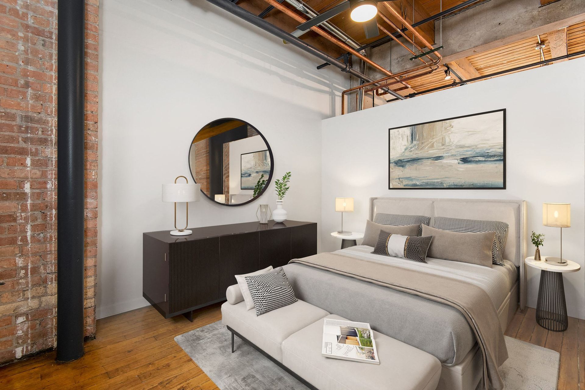 Loft Bedroom t the Lofts at Gin Alley, Chicago, IL 60607