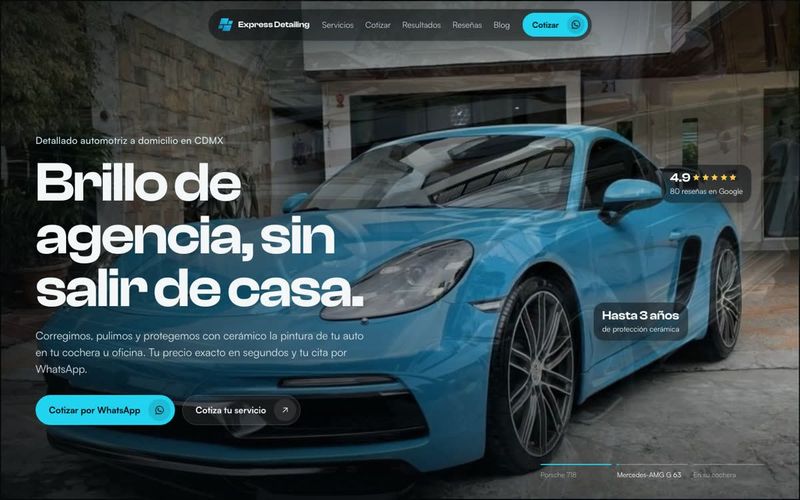 Express Detailing website