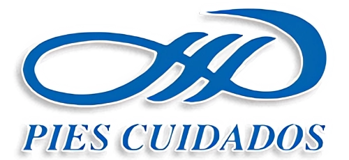 Logotipo azul con s&iacute;mbolo de infinito estilizado y el texto &ldquo;PIES CUIDADOS&rdquo;