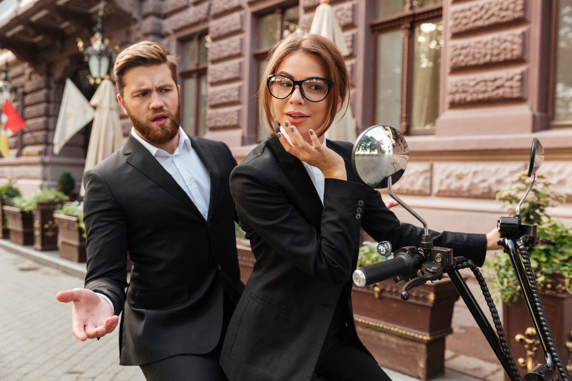 Woman and man insurance agents
