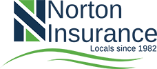 Norton Insurance logo in blue and green with the tagline “Locals since 1982”