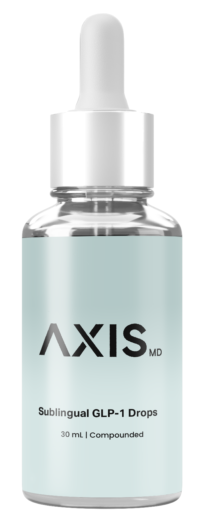 AXIS MD bottle of “Bimigel GLP-1 Drop” with a dropper cap and pale blue label