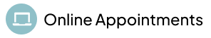 Online Appointments logo with teal computer icon and black text