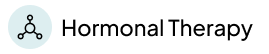 Hormonal Therapy text with a connected nodes icon on a light background