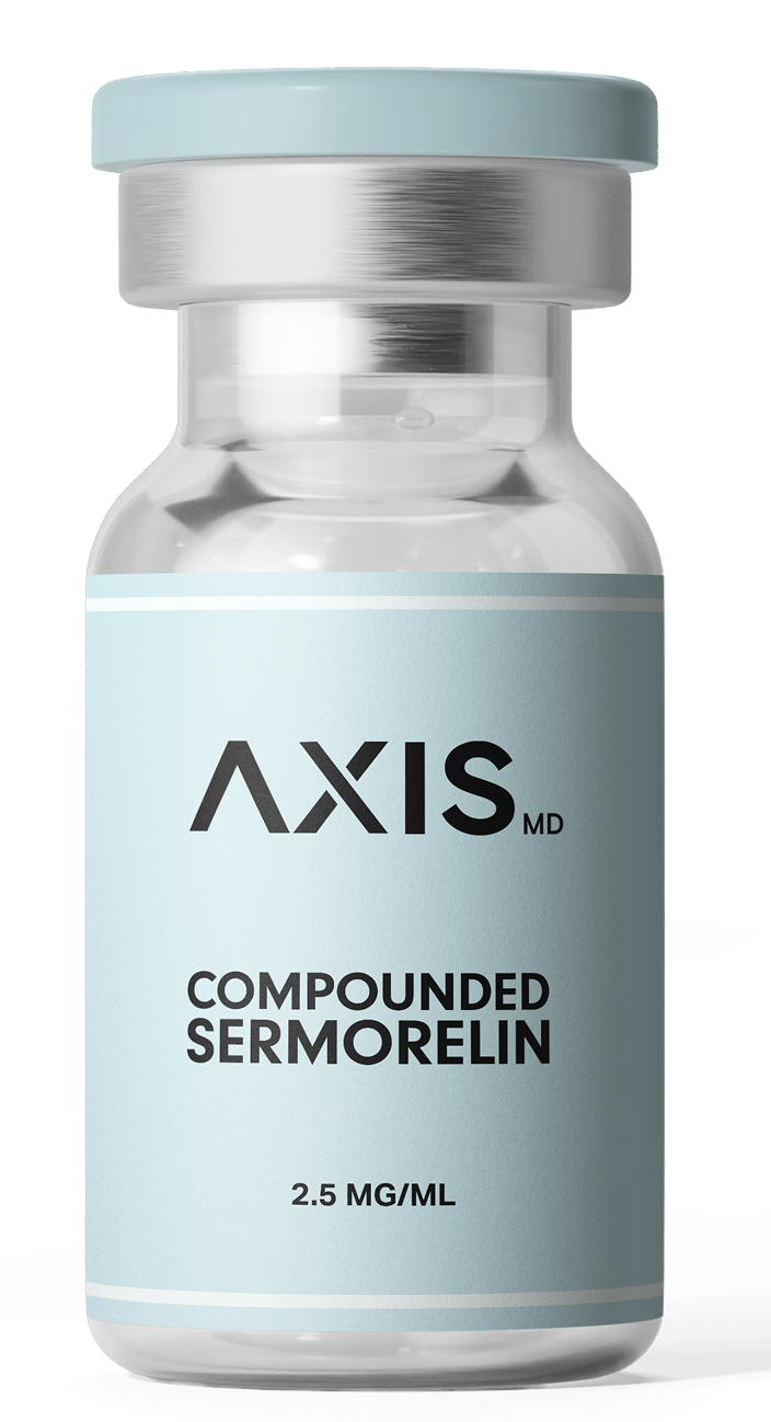 AXIS compound semaglutide vial with teal cap and label, 2.5 mg/mL