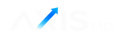 Blue upward-right arrow icon on a white background