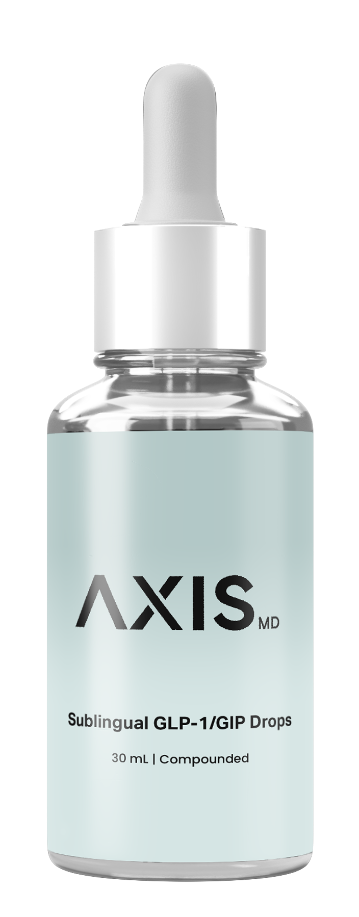 AXIS CBD oil dropper bottle with light blue label and white cap