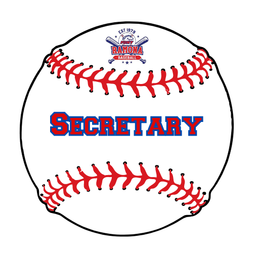 White baseball with red stitching and blue-red 