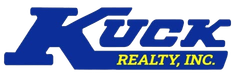 Kuck Realty, Inc. logo in blue and yellow italic text