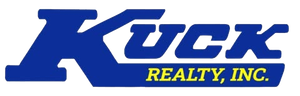 Kuck Realty, Inc. logo in blue and yellow italic text