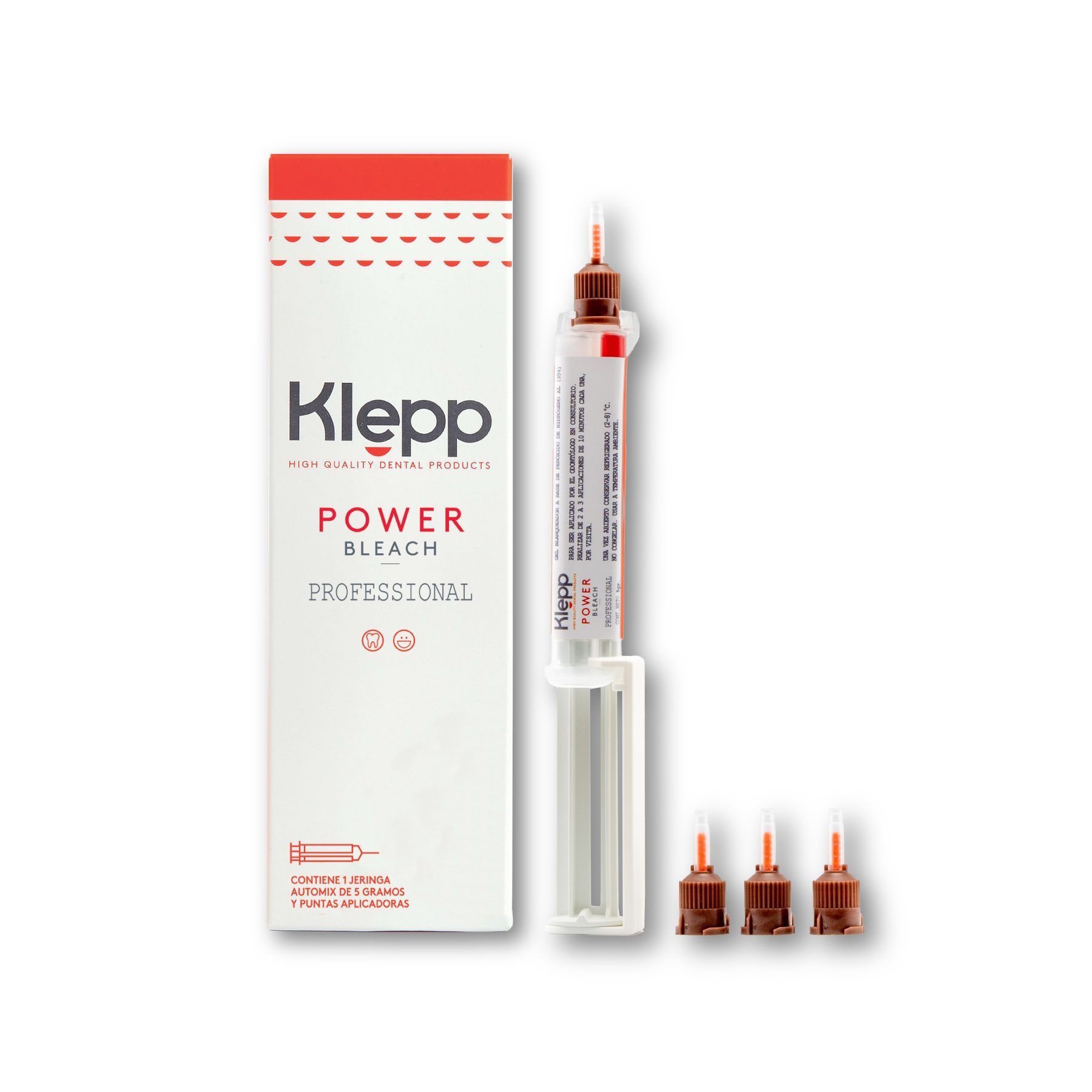 Caja de suero Klepp Power con ampolla cuentagotas y tres viales pequeños sobre fondo blanco.